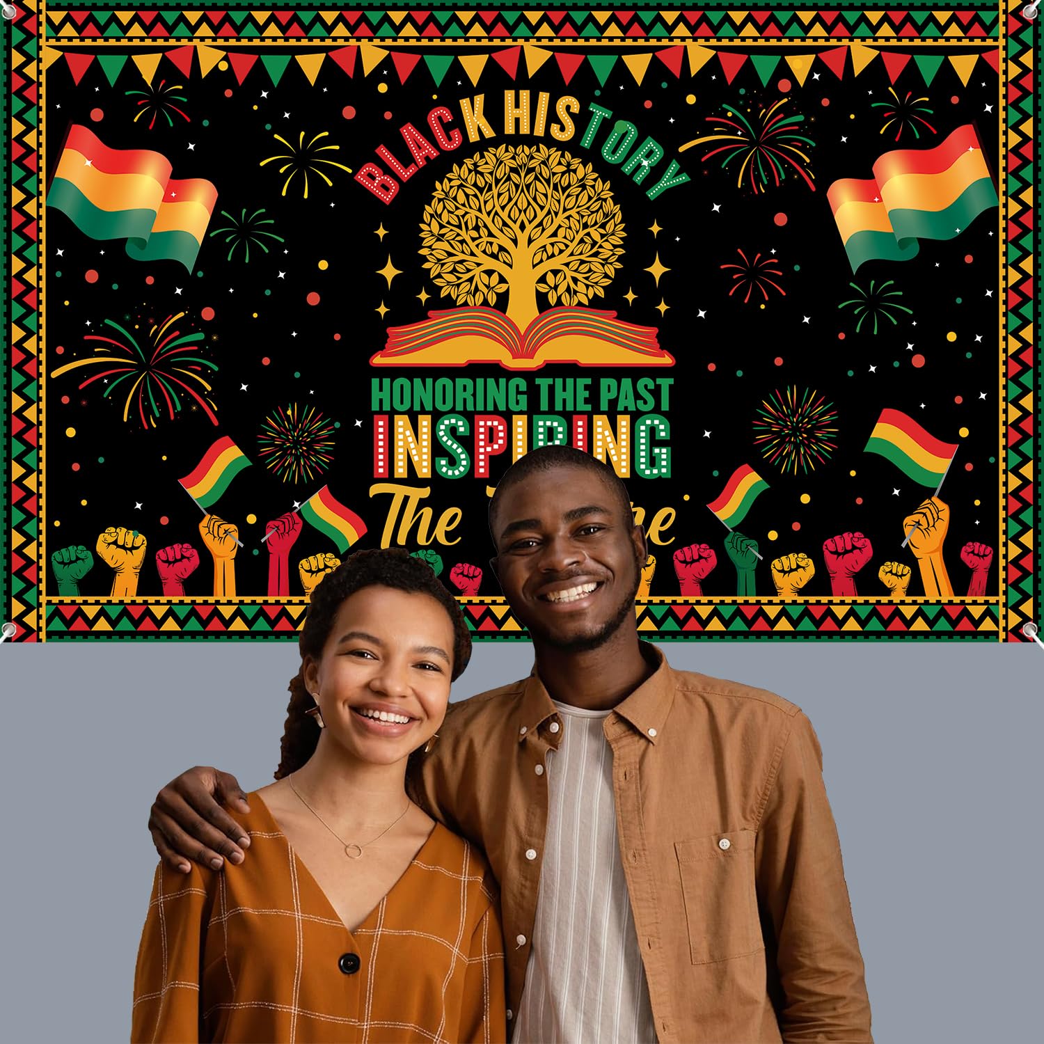 Black History Month Decor - African American Backdrop Banner for Classrooms & Events