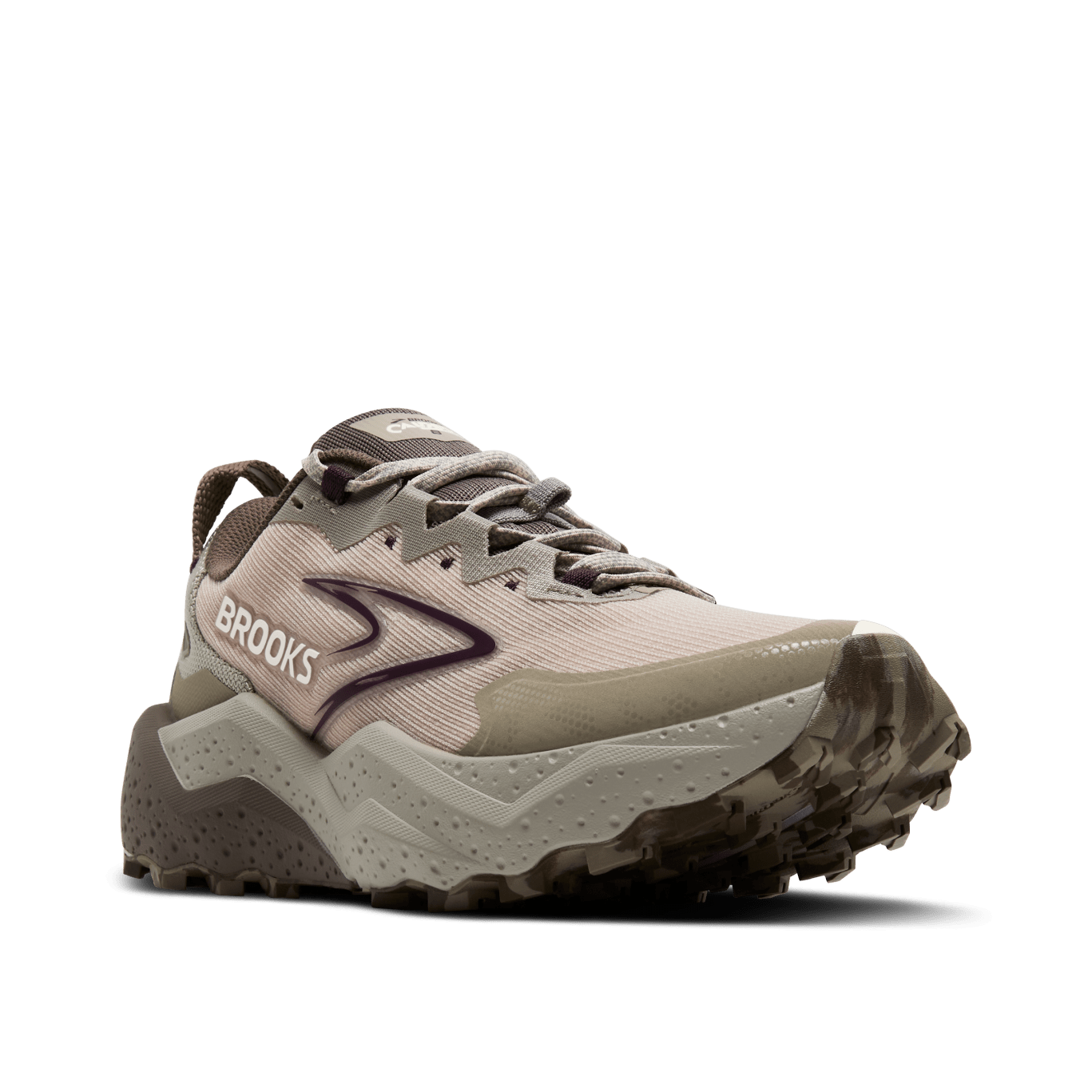 Brooks Caldera 8 Women's Trail Running Shoes - Almond Peach/Falcon/Coconut (B Width) | Lightweight Cushioned for Hiking & Outdoor Adventures