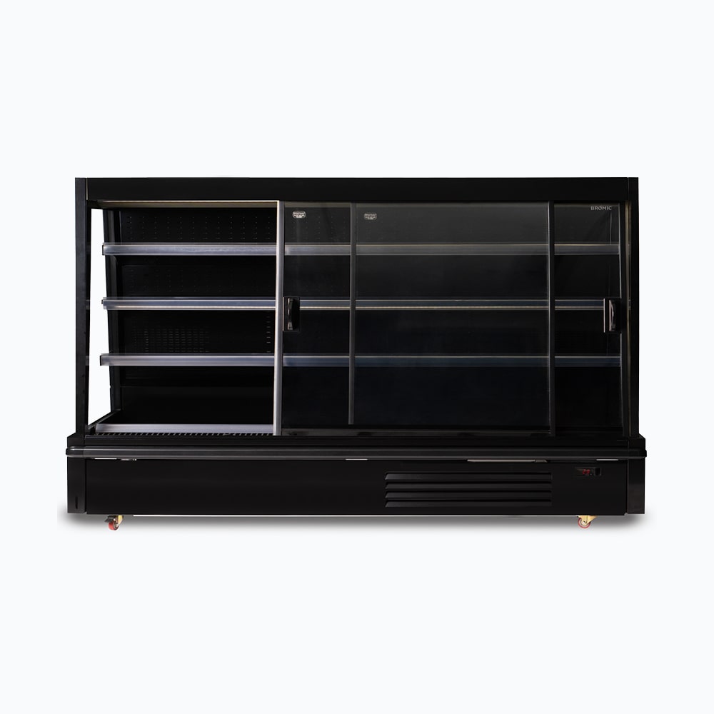 Bromic Semi Vertical Display 4 Sliding Door Commercial Refrigerator 2500mm - Ideal for Supermarkets, Restaurants, and Convenience Stores