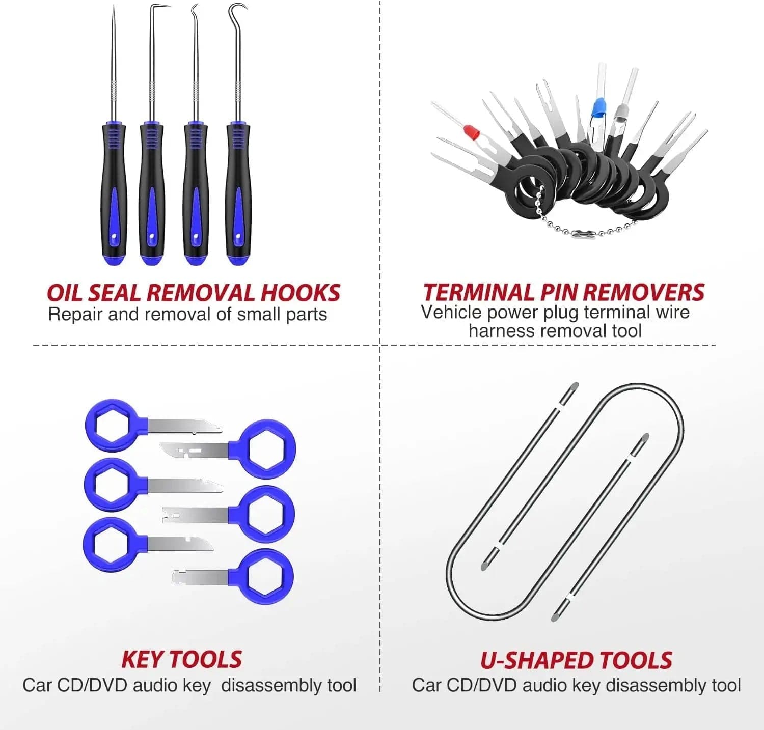 102 Pcs Car Trim Removal Tool Kit - Blue Auto Panel Clip Pry Tool Set for Door Dash Interior Molding Removal - Perfect for DIY Car Repair & Detailing