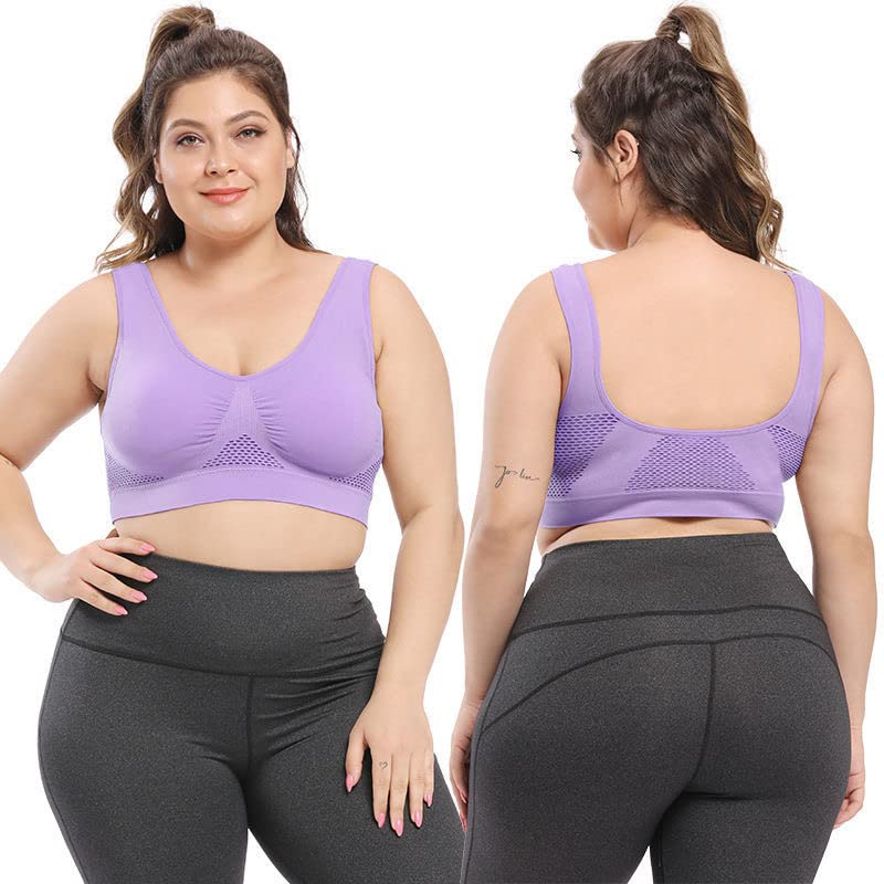 Ladicool Air Bra - Breathable Cool Lift Up Wireless Sports Bra for Yoga & Workouts - Plus Size Invisible Camisole - Perfect for Gym, Running, and Everyday Comfort