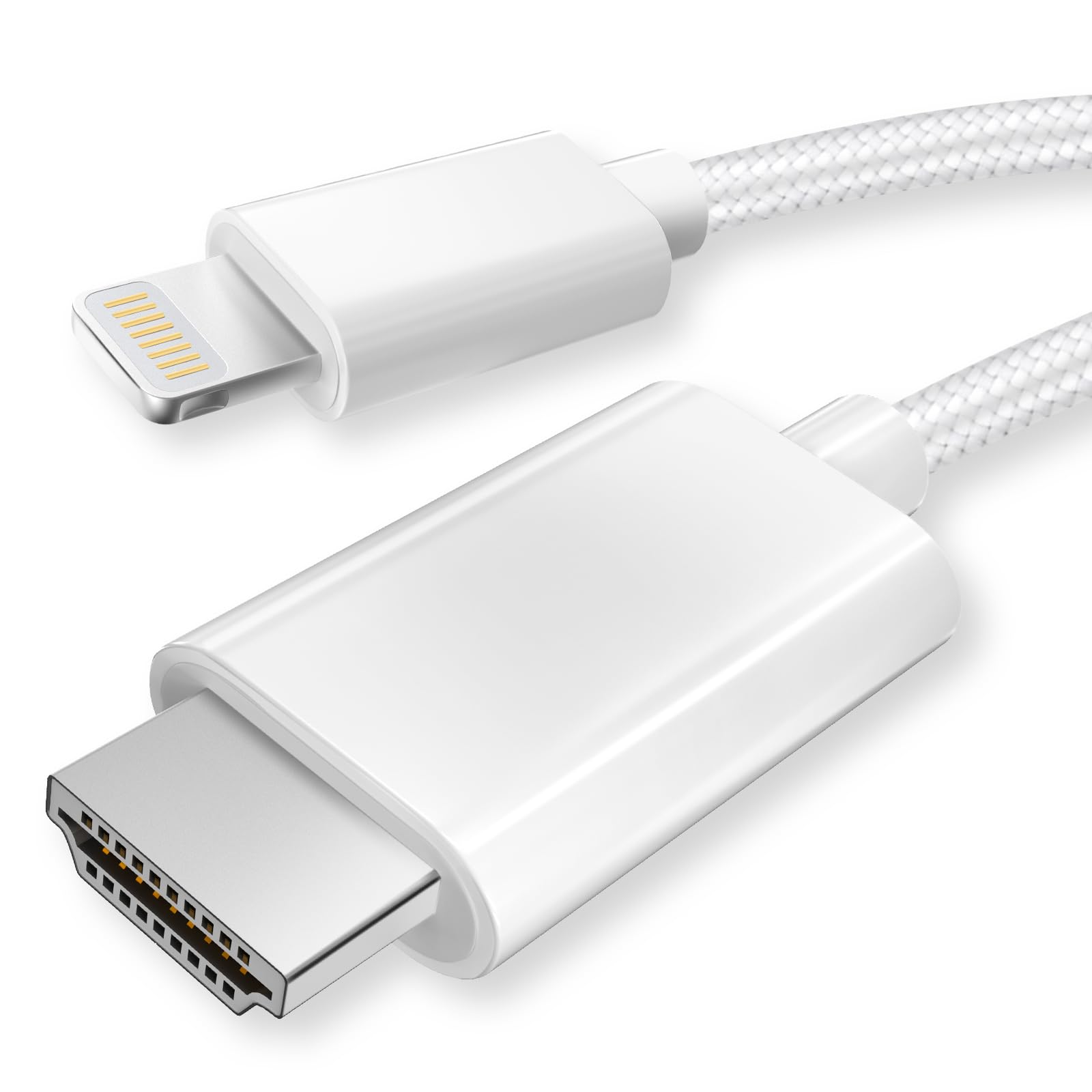 Certified Lightning to HDMI Adapter for iPhone & iPad - 1080P HD Digital AV Cable for Apple iPhone 14/13/12/11/X to TV, Monitor, Projector - Perfect for Home Theater, Presentations & Screen Mirroring