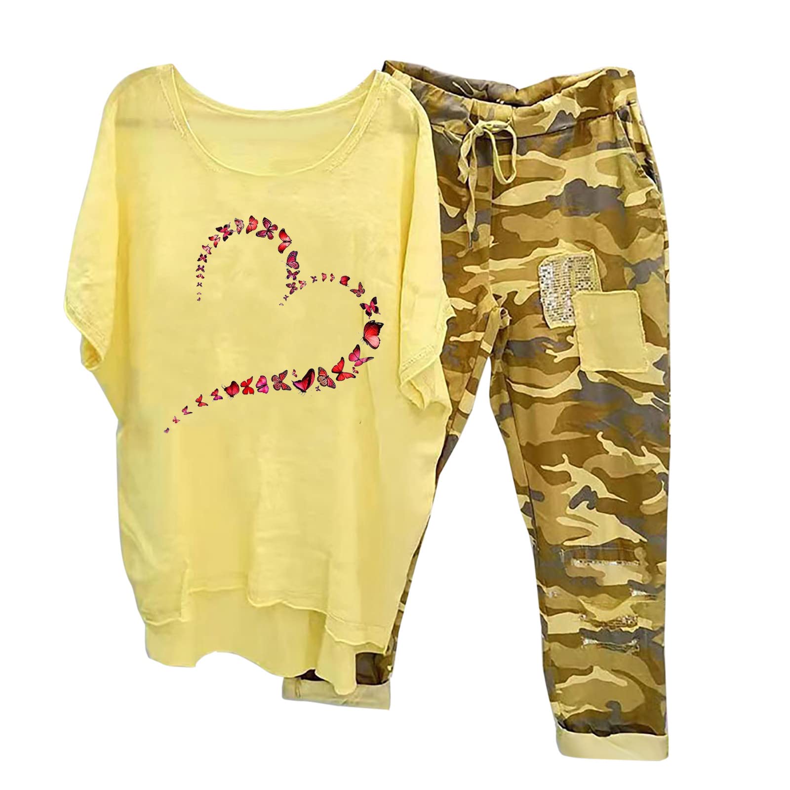 Oelaio 2-Piece Lounge Set for Women - Pink Old Money Outfit & Tropical Vacation Clothes | Matching Shorts & Sweatsuit Plisse | Perfect for Relaxing at Home, Beach Getaways & Summer Vacations