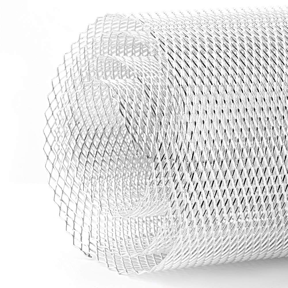 Universal Car Grill Mesh - 100x33cm Silver Aluminum Alloy Rhombus Grille (6x3mm) for Bumper, Body Kit, Mudguard & Hood Vent | Durable Vehicle Opening Cover | Perfect for Car Customization & Protection