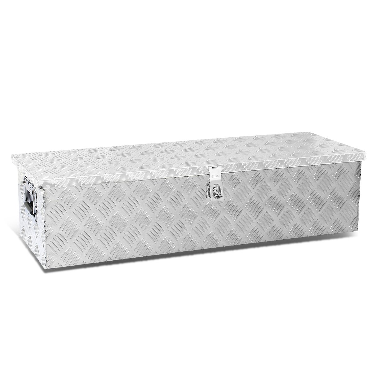 Auto Dynasty 39 x 13 x 10 Inches Aluminum Pickup Truck Bed Tool Box with Key Lock - Secure Storage for Tools, Equipment & Cargo | Perfect for Trucks, Trailers & Work Vehicles