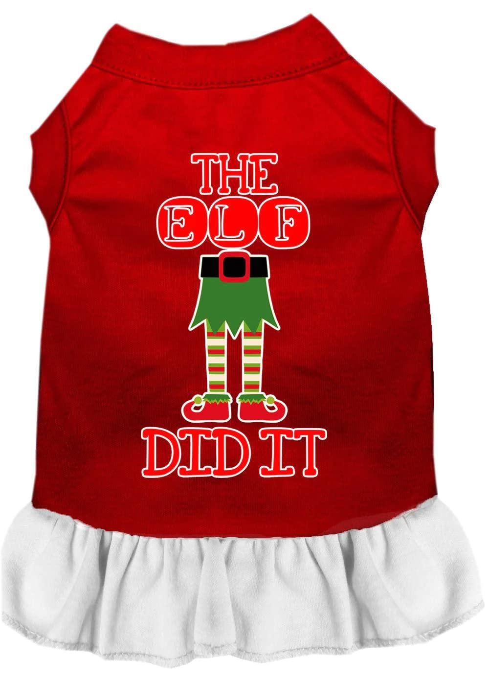 Christmas Pet Dog & Cat Costume - 'The Elf Did It' Funny Holiday Outfit in Bright Pink, Size XL (14-20 lbs) | Perfect for Christmas Parties, Pet Photos & Festive Celebrations
