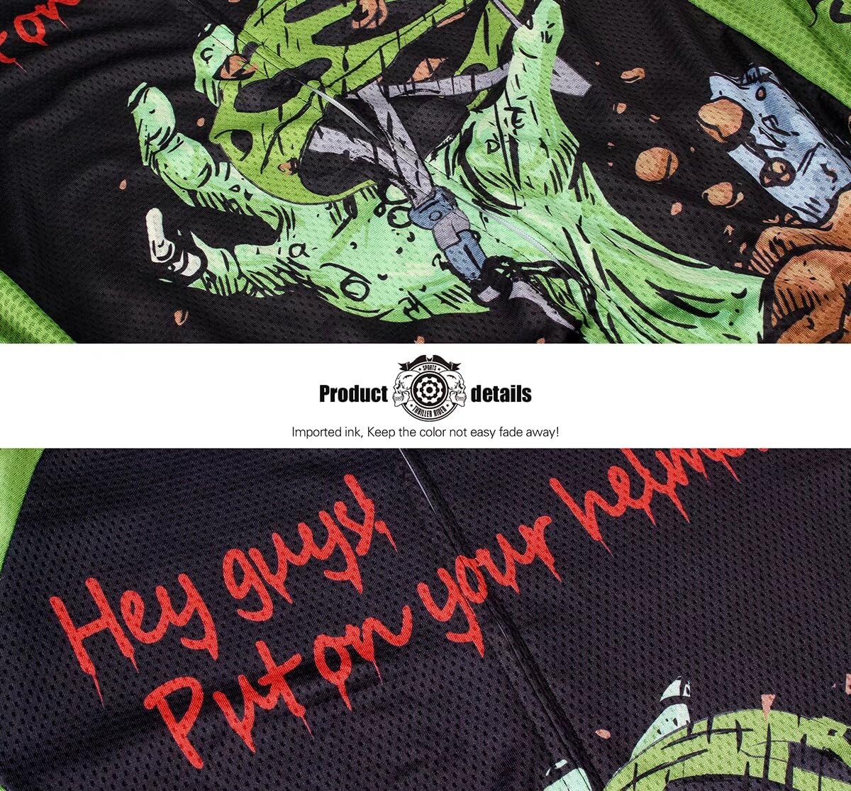 Men's Horror Halloween Mountain Bike Jersey - Thriller Rider Sports Short Sleeve Cycling Shirt for Outdoor Adventures & Scary Rides