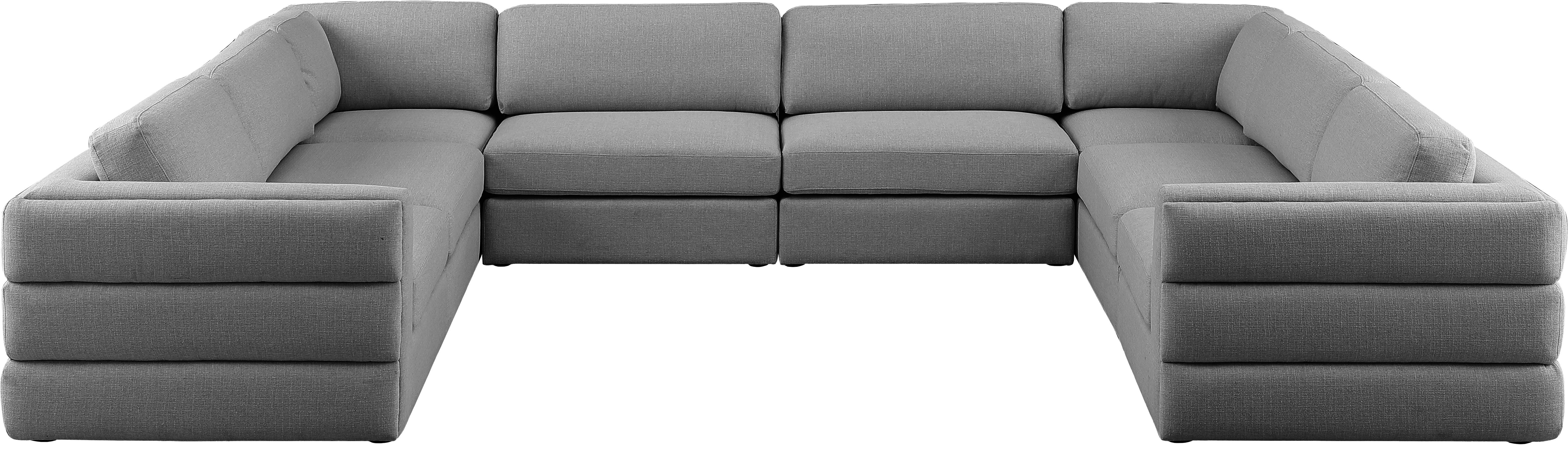 Beckham Durable Linen Textured Fabric Modular Sectional Sofa - Modern Living Room Furniture for Small Spaces & Apartments