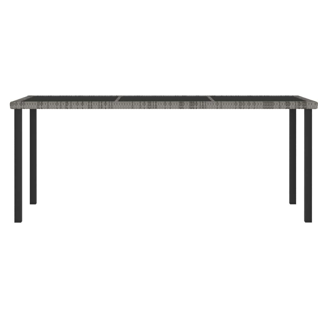 70.9x27.6x28.7 Inch Gray Poly Rattan Patio Dining Table - Weather-Resistant Outdoor Table for Garden, Deck, Backyard, Terrace & Lawn - Perfect for Al Fresco Dining & Outdoor Entertaining