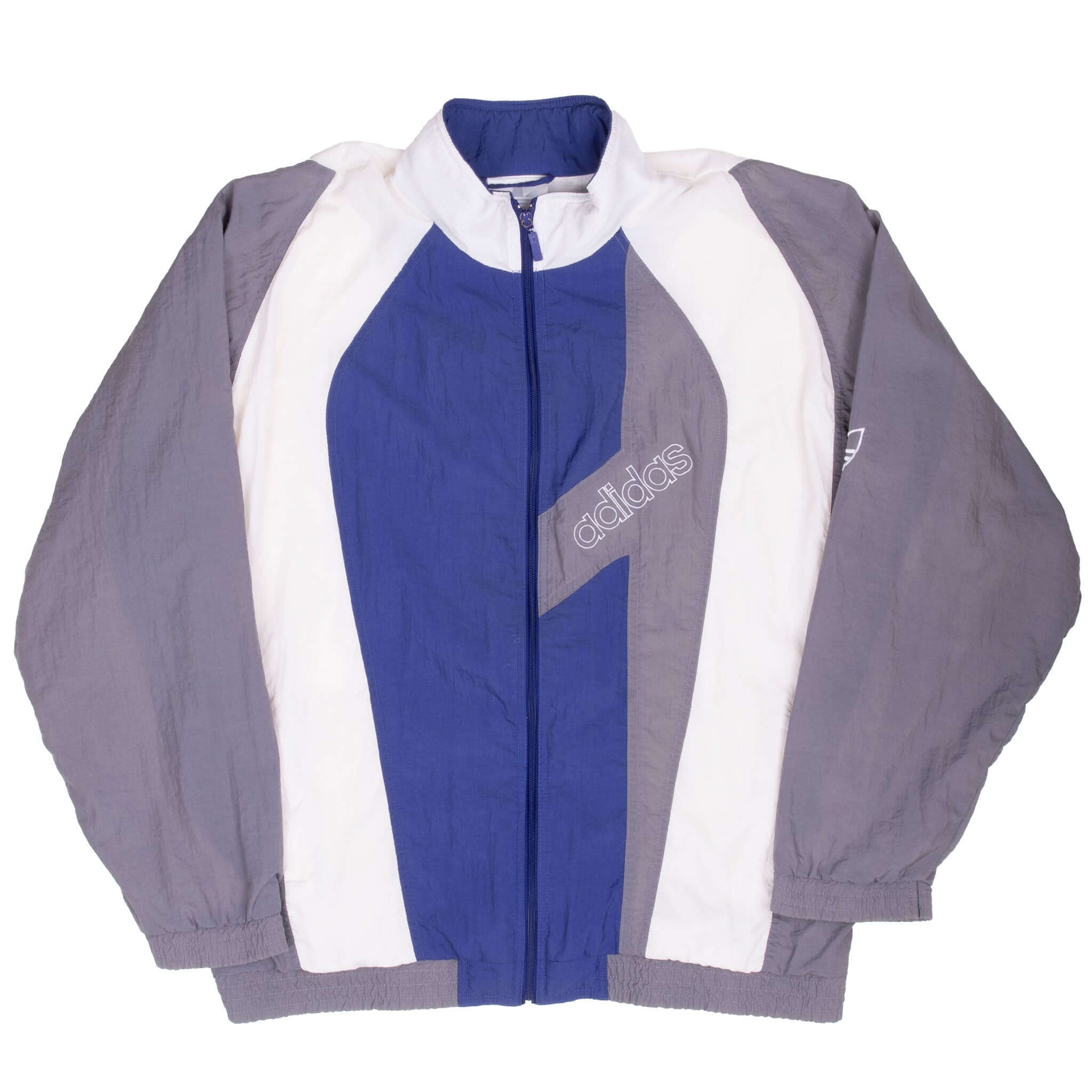 Vintage Adidas Grey Windbreaker Jacket 1990s - Large Size | Retro Sportswear for Men | Perfect for Running, Hiking & Casual Streetwear