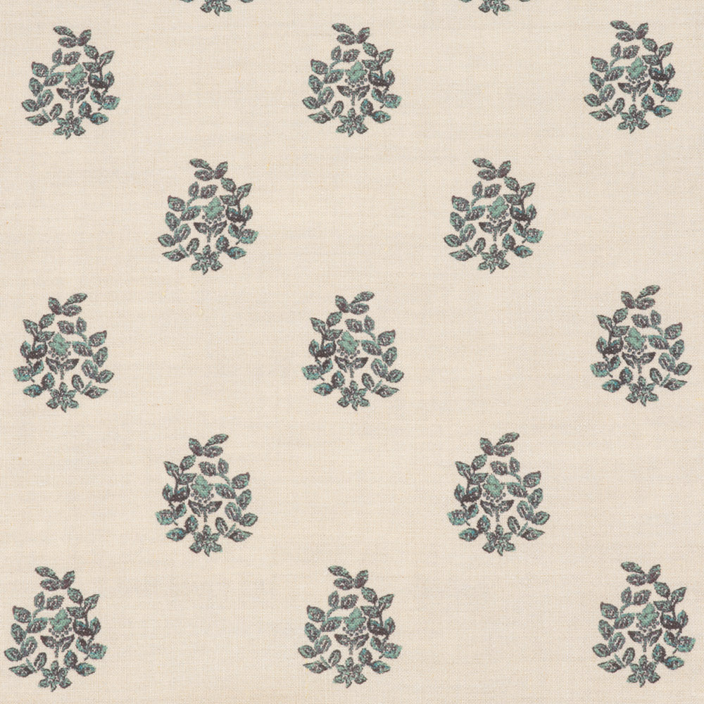 Somborne Wreath Linen & Teal Fabric Samples - Premium Home Decor Fabric Swatches for DIY Crafts, Upholstery, and Seasonal Decorations