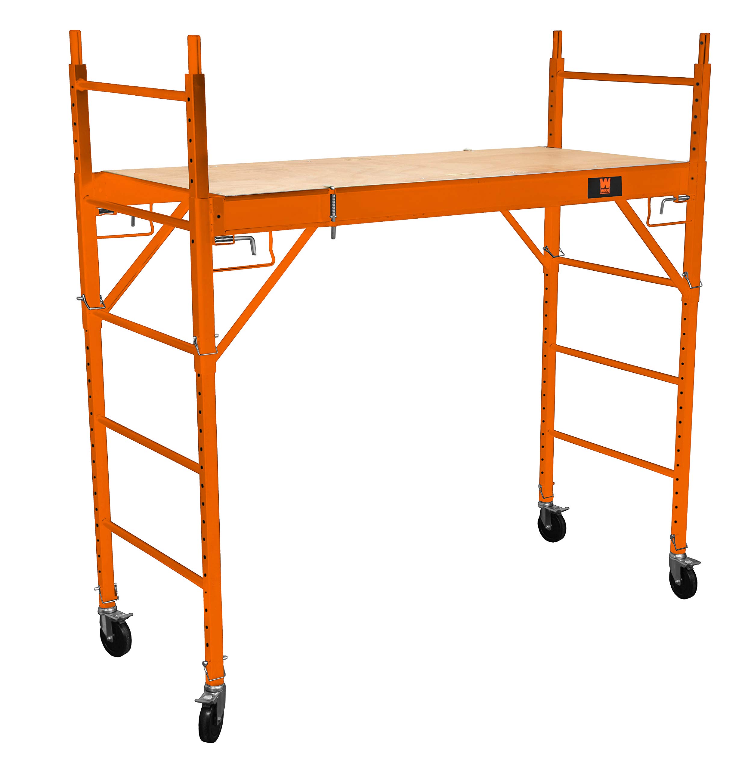 WEN 31110T 6.25 ft Baker-Style Rolling Steel Scaffold - 1000 lb Capacity, Multi-Purpose Construction Scaffolding for Home Renovation, Painting & Roofing Projects