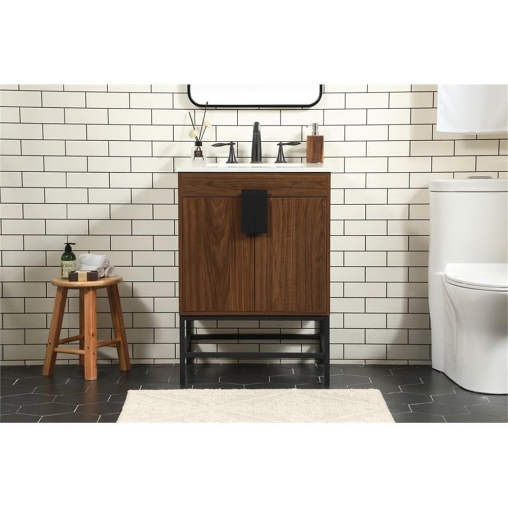 36 Inch Modern Under Sink Bathroom Storage Cabinet - Elegant Blue Vanity Organizer with Backsplash for Bathroom Decor | Space-Saving Solution for Towels, Toiletries & Cleaning Supplies