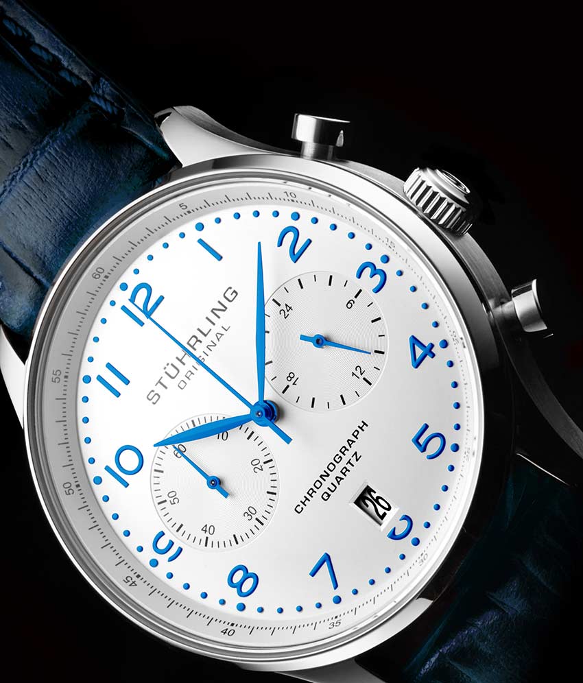 GR1 Q 896 Quartz 42mm Chronograph Watch for Men - Waterproof Sports Chrono Wristwatch with Date Display - Perfect for Running, Swimming & Outdoor Activities