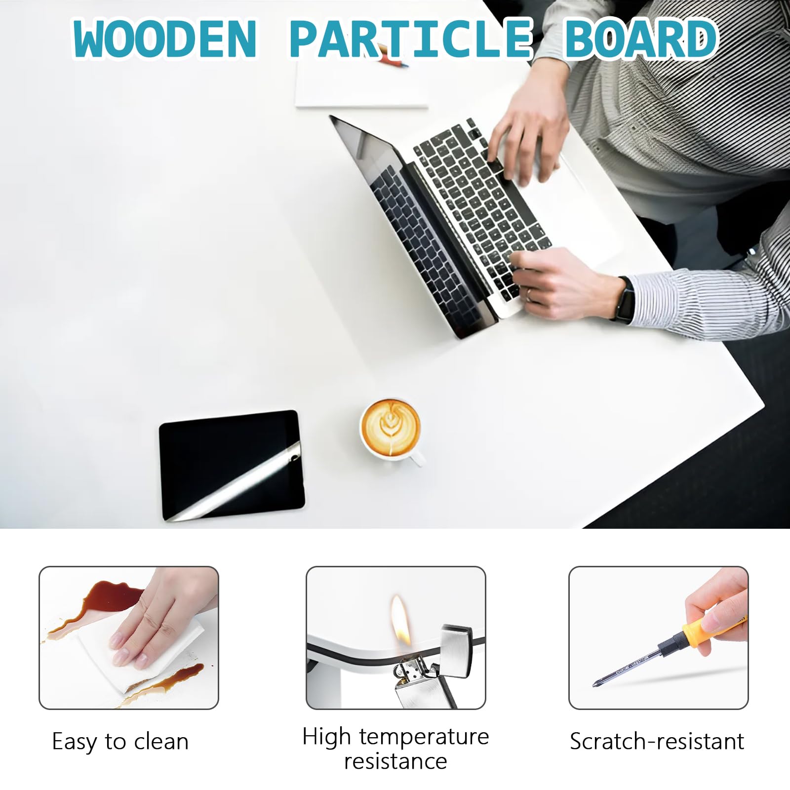 Foldable Conference Table with Wheels - White Rectangular Meeting Table for 2-10 People, Flip Top Design (47.2