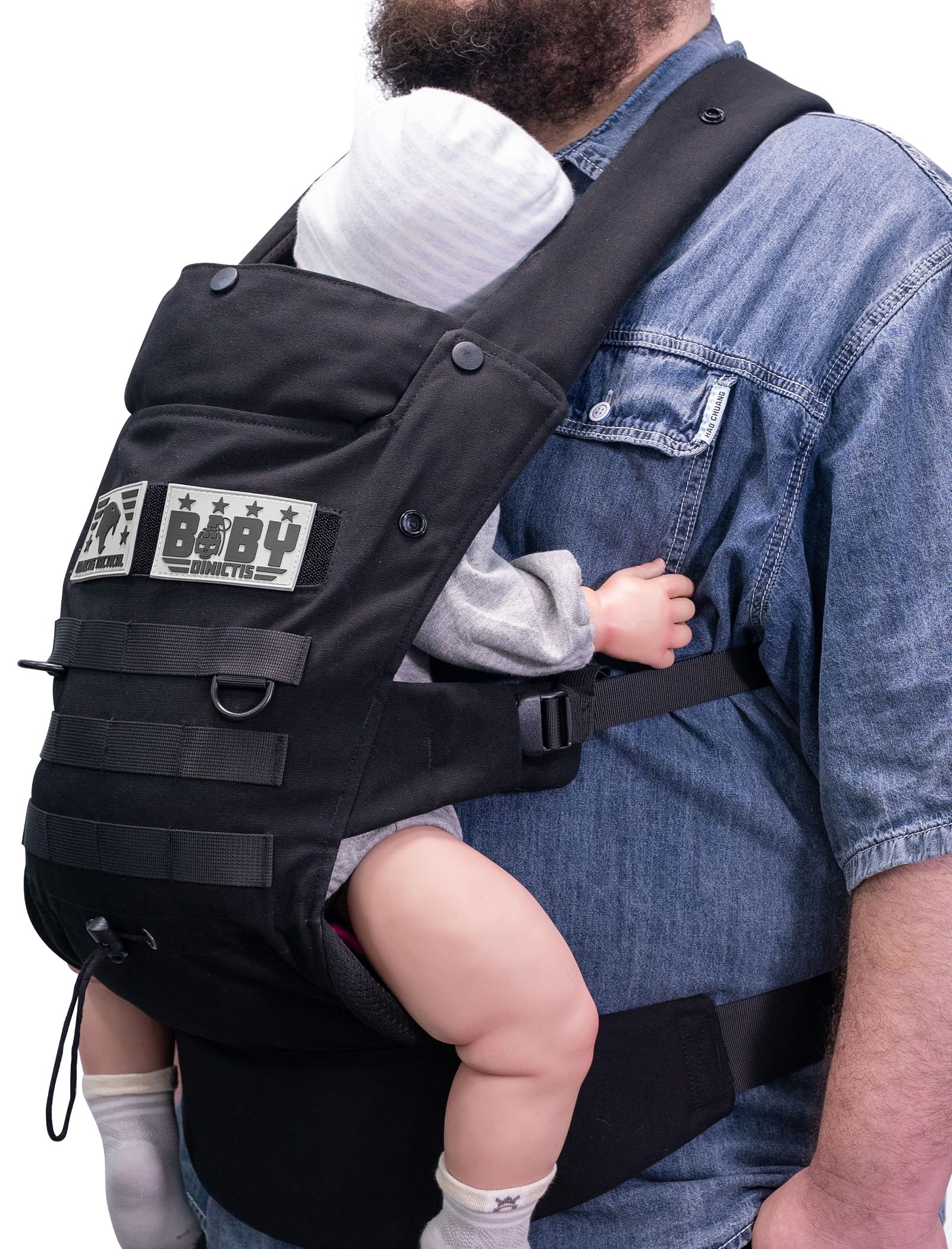 Ergonomic Baby Carrier for Infants to Toddlers (8-33 lbs) - Lightweight Military-Grade Carrier with Lumbar Support for Parents - Perfect for Hiking, Travel & Everyday Use - Black
