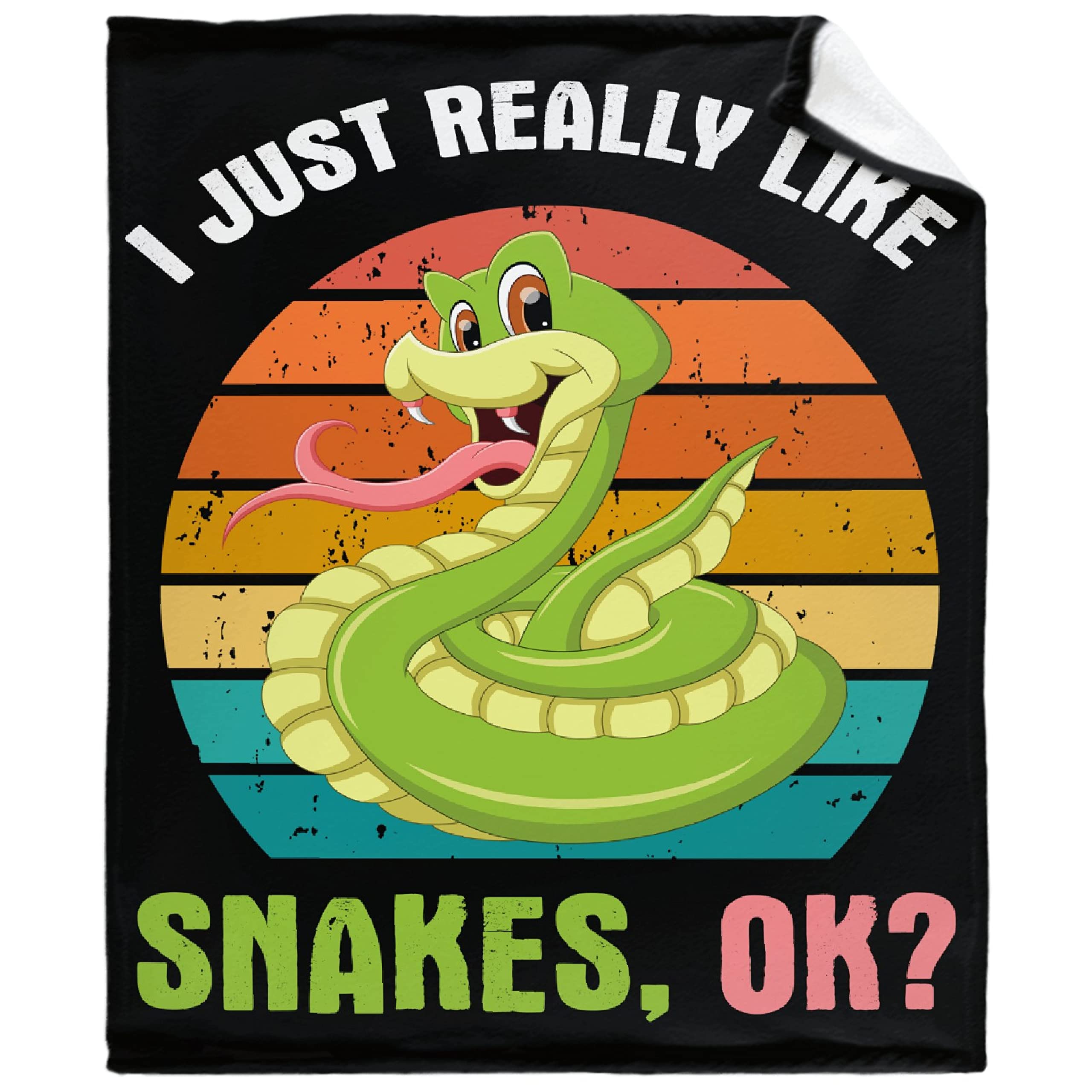 Soft Cozy Fleece Snake Print Throw Blanket - XL 120x90 Inch Warm Lightweight Blanket for Women, Men, Kids - Perfect for Bed, Sofa, Couch & Family Movie Nights - Ideal Christmas Birthday Gift