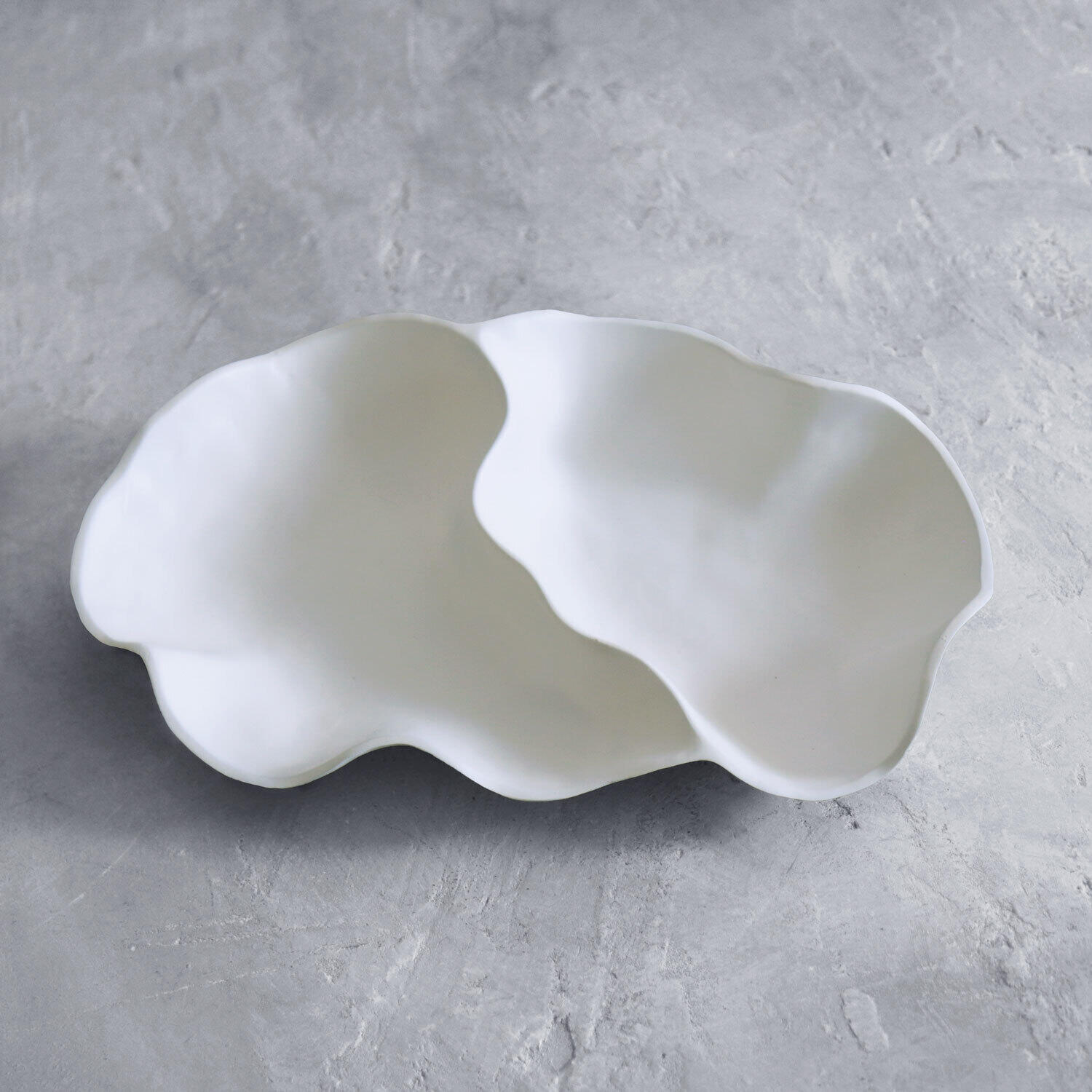 Beatriz Ball VIDA Nube Large Double Dip Bowl - Elegant Serving Bowl for Entertaining, Parties & Home Decor - Perfect for Salads, Dips & Charcuterie