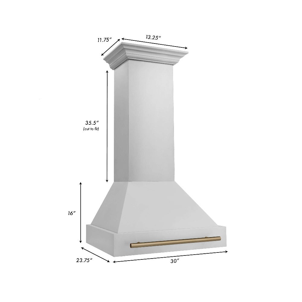 ZLINE Autograph Edition 30 Inch Stainless Steel Range Hood with Stainless Steel Shell & Handle (8654STZ 30) - Professional Kitchen Ventilation for Home Chefs
