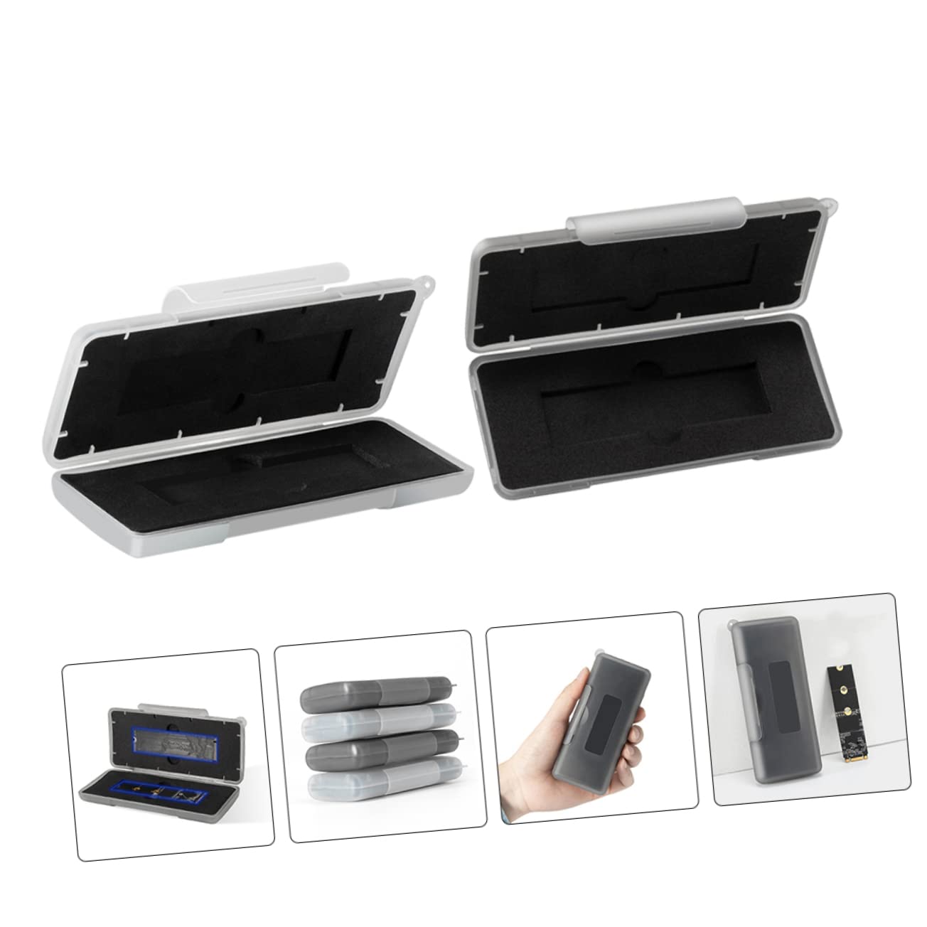CAXUSD 3-Pack Portable Hard Drive Enclosure Case - Protective Storage Box for 2.5/3.5 Inch HDD/SSD - Durable Computer Hard Drive Carrying Case for Travel, Office & Data Backup