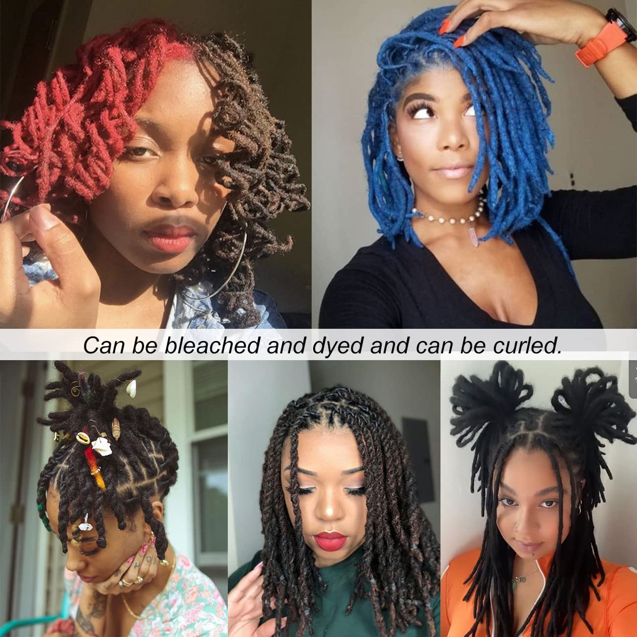 100% Real Human Hair Dreadlock Extensions for Women & Men - 0.4cm Thickness, 12 Inch, 10 Strands - Handmade Permanent Loc Extensions - Natural Black - Can Be Dyed & Bleached - Perfect for Boho, Festival, and Everyday Protective Hairstyles