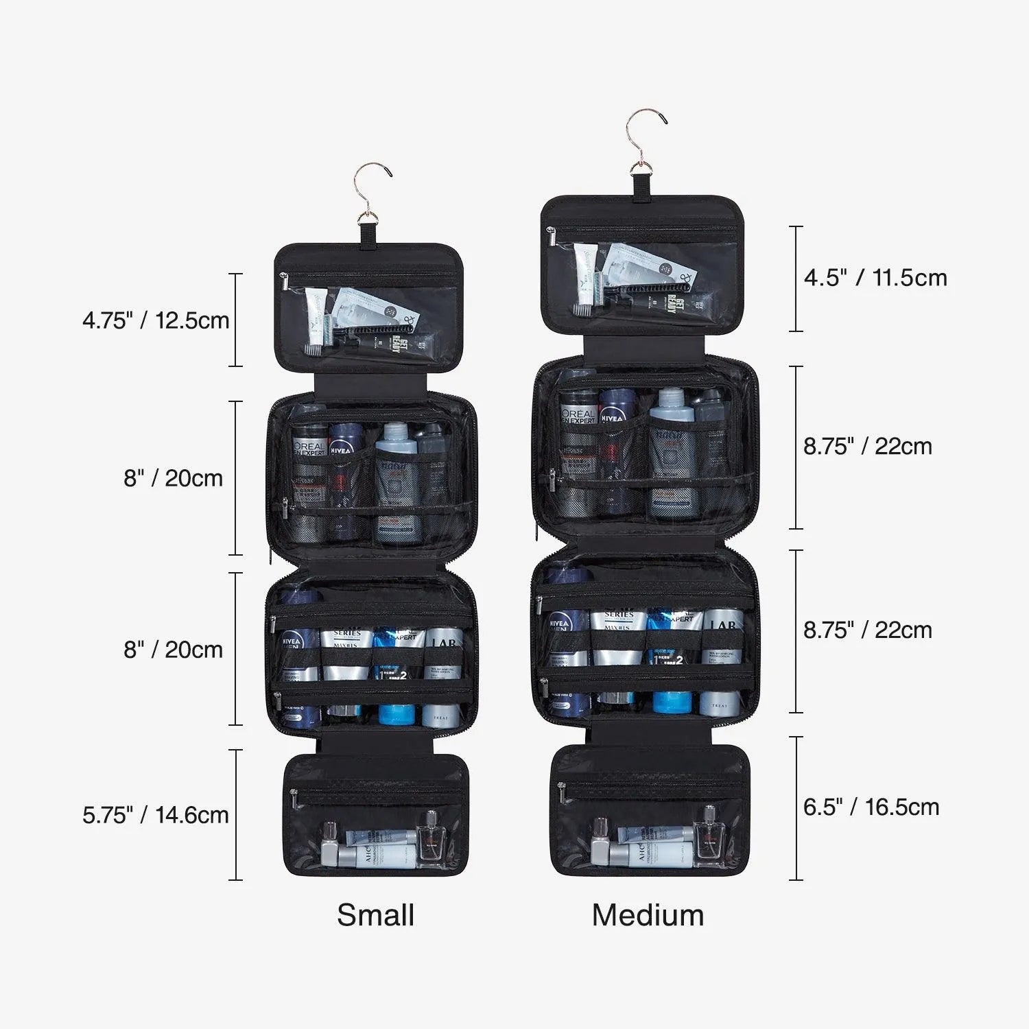 SpaceSaver Toiletry Bag - Waterproof Hanging Travel Cosmetic Organizer for Men & Women - Perfect for Camping, Gym, Business Trips & Vacation