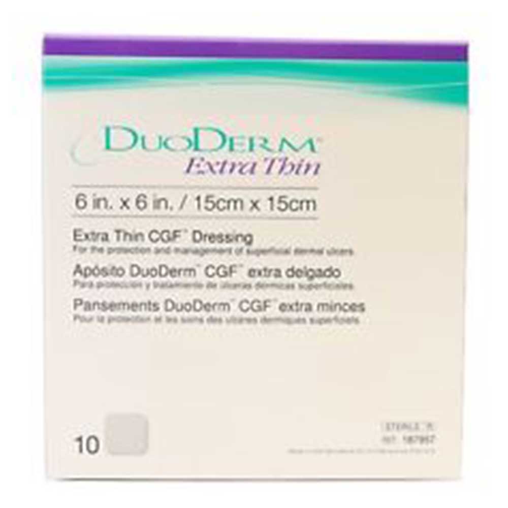 DuoDERM 187957 Extra Thin Hydrocolloid Dressing - 10 Count Box | Wound Care for Pressure Ulcers, Diabetic Foot & Minor Injuries