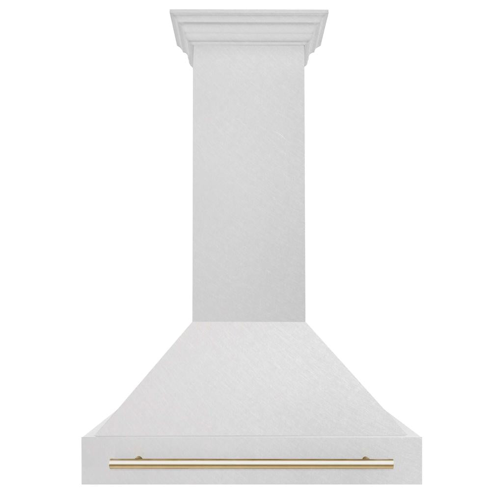 ZLINE Autograph Edition 36 Inch Stainless Steel Wall Mount Range Hood with Accent Handle - Professional Kitchen Ventilation for Home Chefs (8654SNZ 36) - Perfect for Modern Kitchens and Open Concept Living Spaces