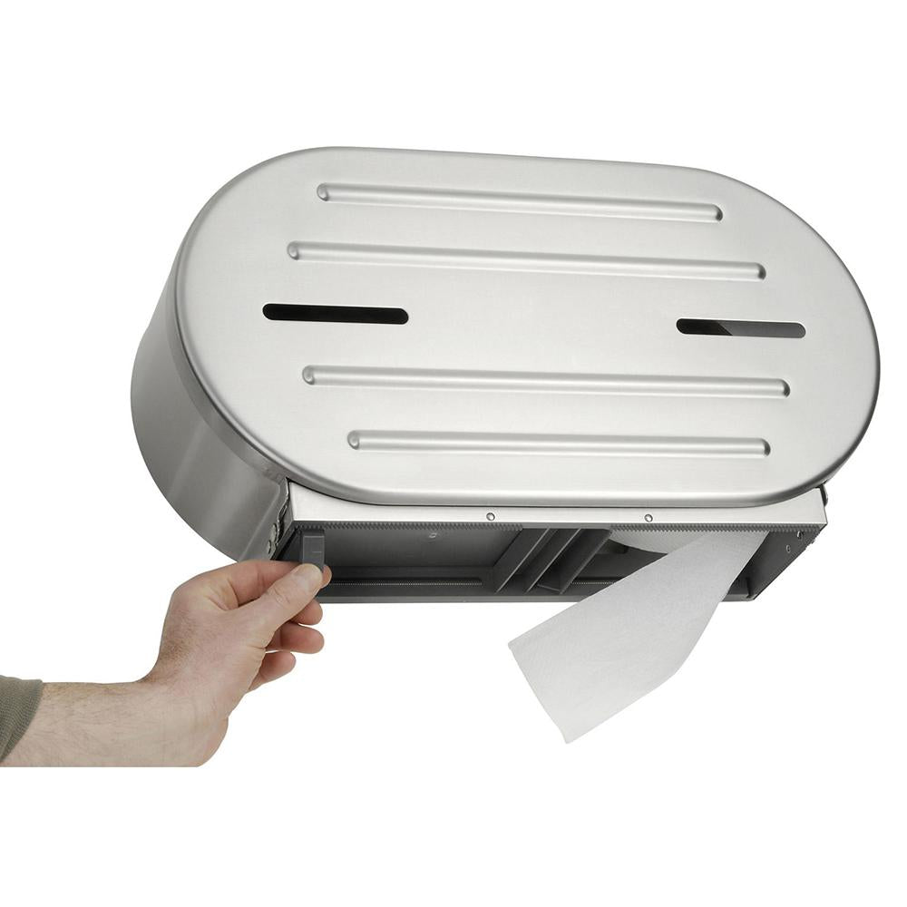 ASI 0040 Heavy-Duty Commercial Toilet Paper Dispenser for Jumbo Rolls - Wall Mounted Satin Finish - Ideal for Restrooms, Offices & Public Spaces