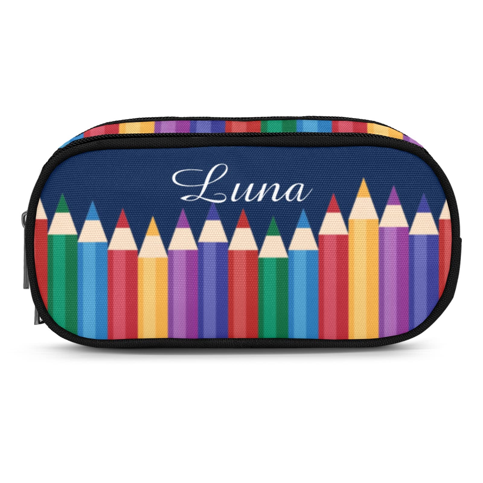 Custom Colorful Pencil Case with Zipper - Personalized Pencil Pouch for School, Office & Travel - Durable Pencil Storage Organizer for Students, Artists & Professionals