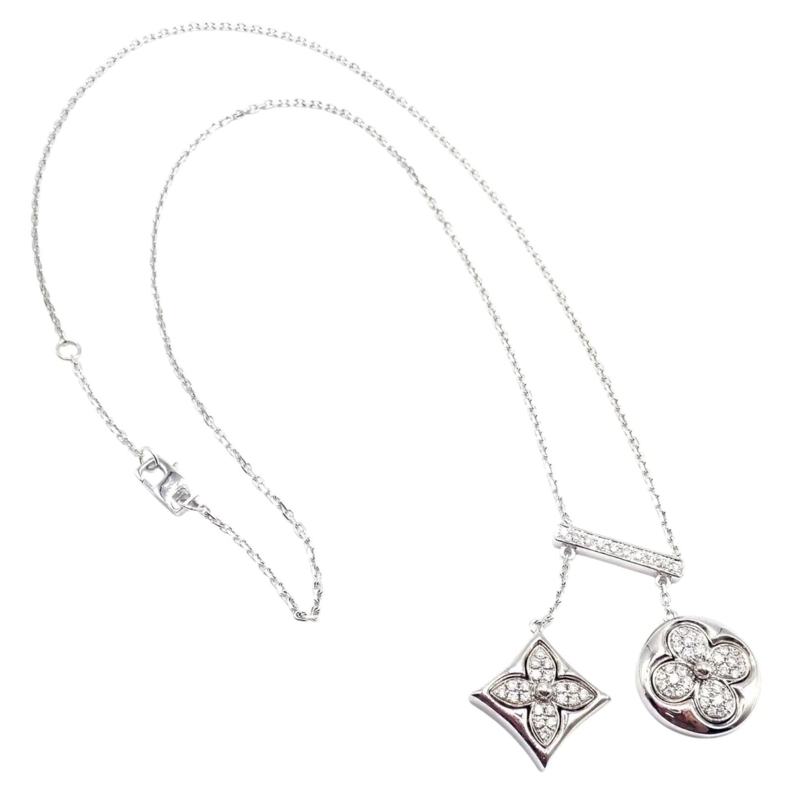 Authentic Louis Vuitton Blossom 18k White Gold Diamond Pendant Necklace - Luxury Jewelry for Women, Perfect for Weddings, Anniversaries & Special Occasions