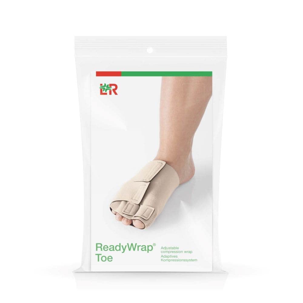ReadyWrap Black Toe Right Medium Compression Wrap - Sports Injury Support & Recovery for Runners, Athletes