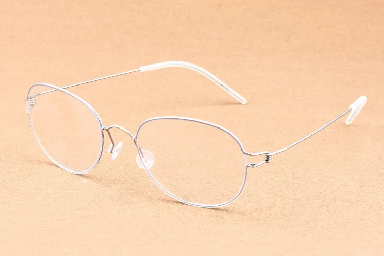 Unisex Full Rim Oval Screwless Titanium Eyeglasses Frame 1743 - Lightweight Durable Glasses for Work, Reading & Everyday Use