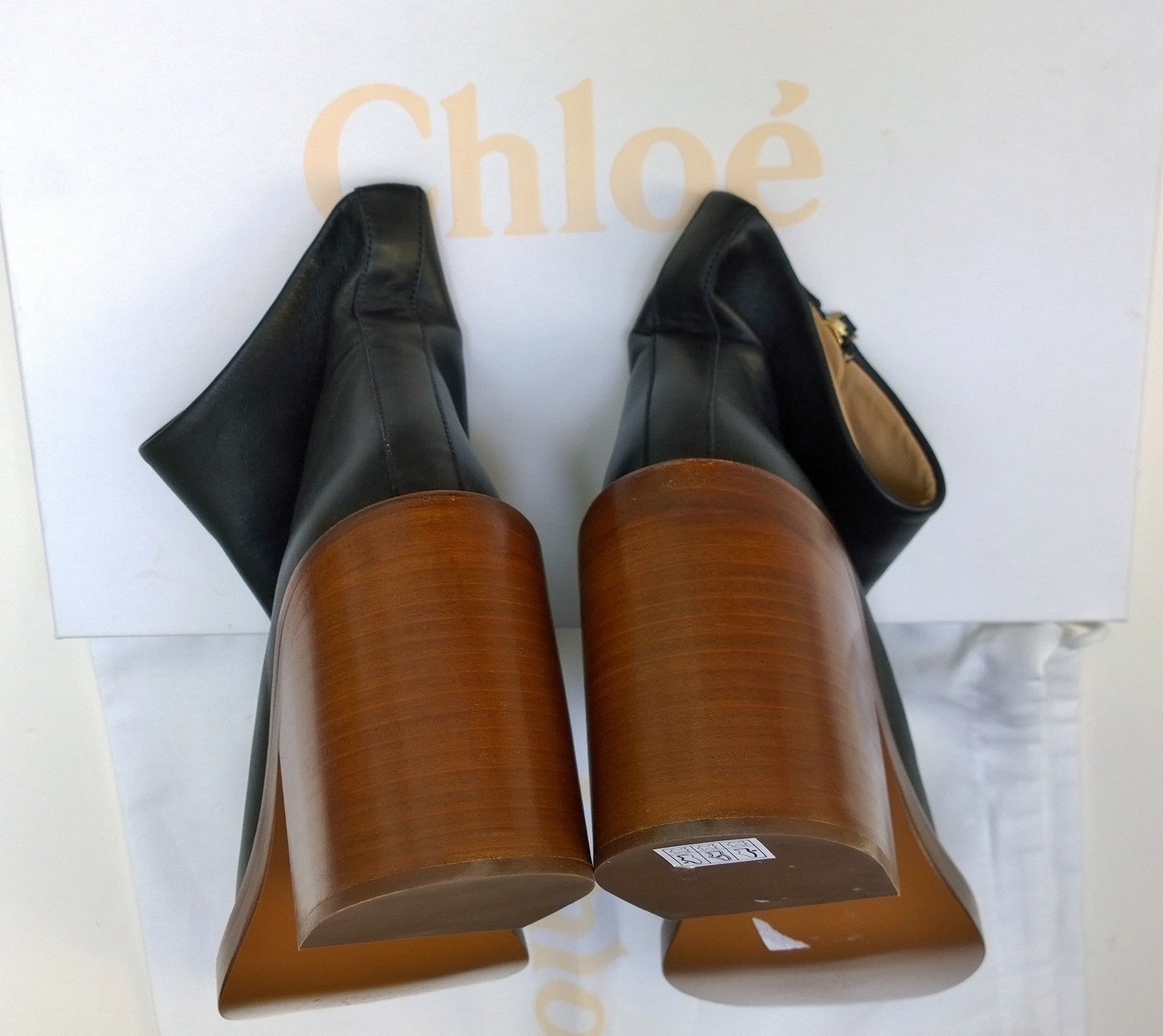 Chloé Mallo Black Leather Ankle Boots with Stacked Heels - Stylish Women's Booties for Fall & Winter Outfits, Office Wear & Date Night