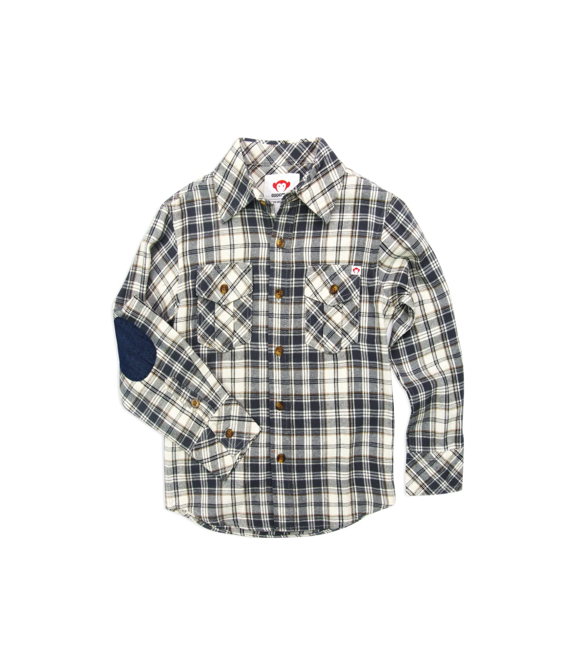 Appaman Kids Boys' Cozy Flannel Shirt with Elbow Patches - Toddler & Big Kids Plaid Button Down for Fall & Winter (2T-12 Years) | School, Playdates & Family Outings