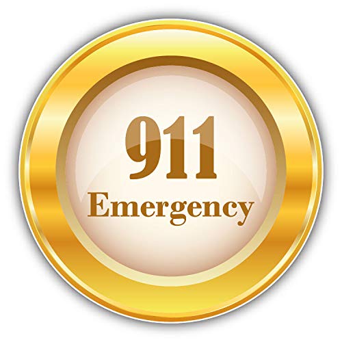 Emergency Call 911 Label Stickers - 50 Pack for Scrapbooking, DIY Crafts, Bullet Journals & Kids Art Projects - Perfect for Emergency Preparedness Kits, First Aid Supplies and Safety Awareness Activities