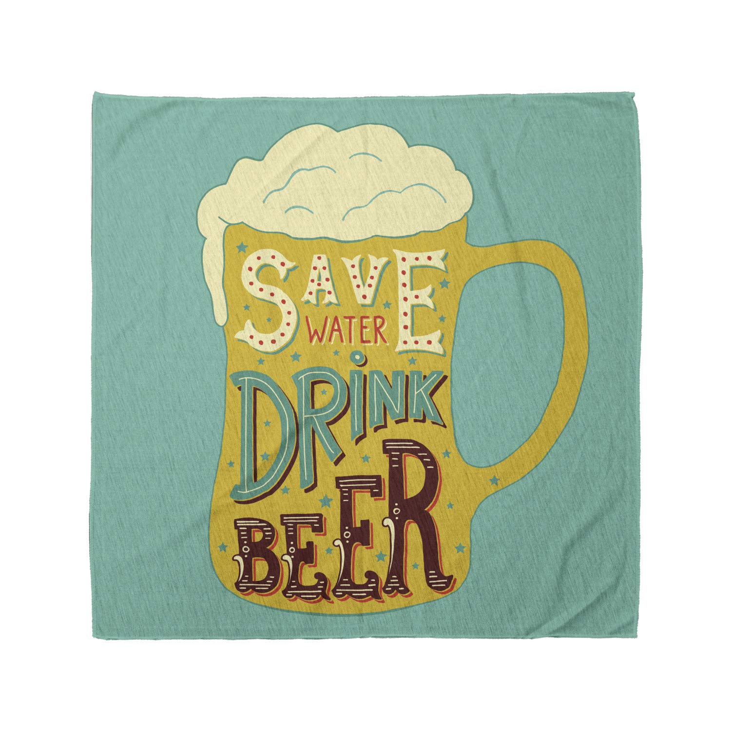 Ambesonne Retro Bandana - Foamy Beer Glasses Print Unisex Head & Neck Scarf for Men & Women | Perfect for Concerts, Festivals & Outdoor Activities