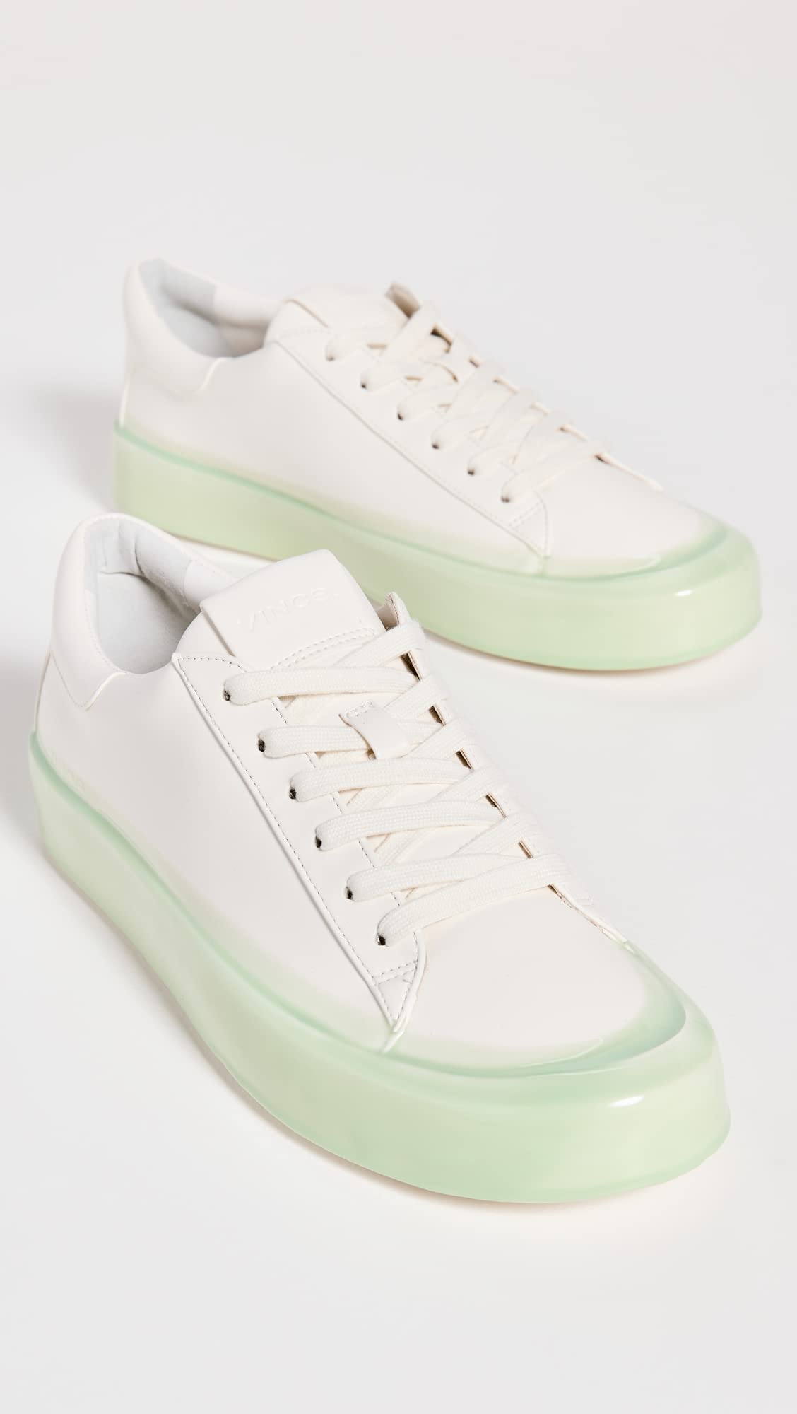 Vince Women's Gabi Dipped Sneakers - Comfortable Casual White Leather Low Top Shoes for Walking, Work & Everyday Wear