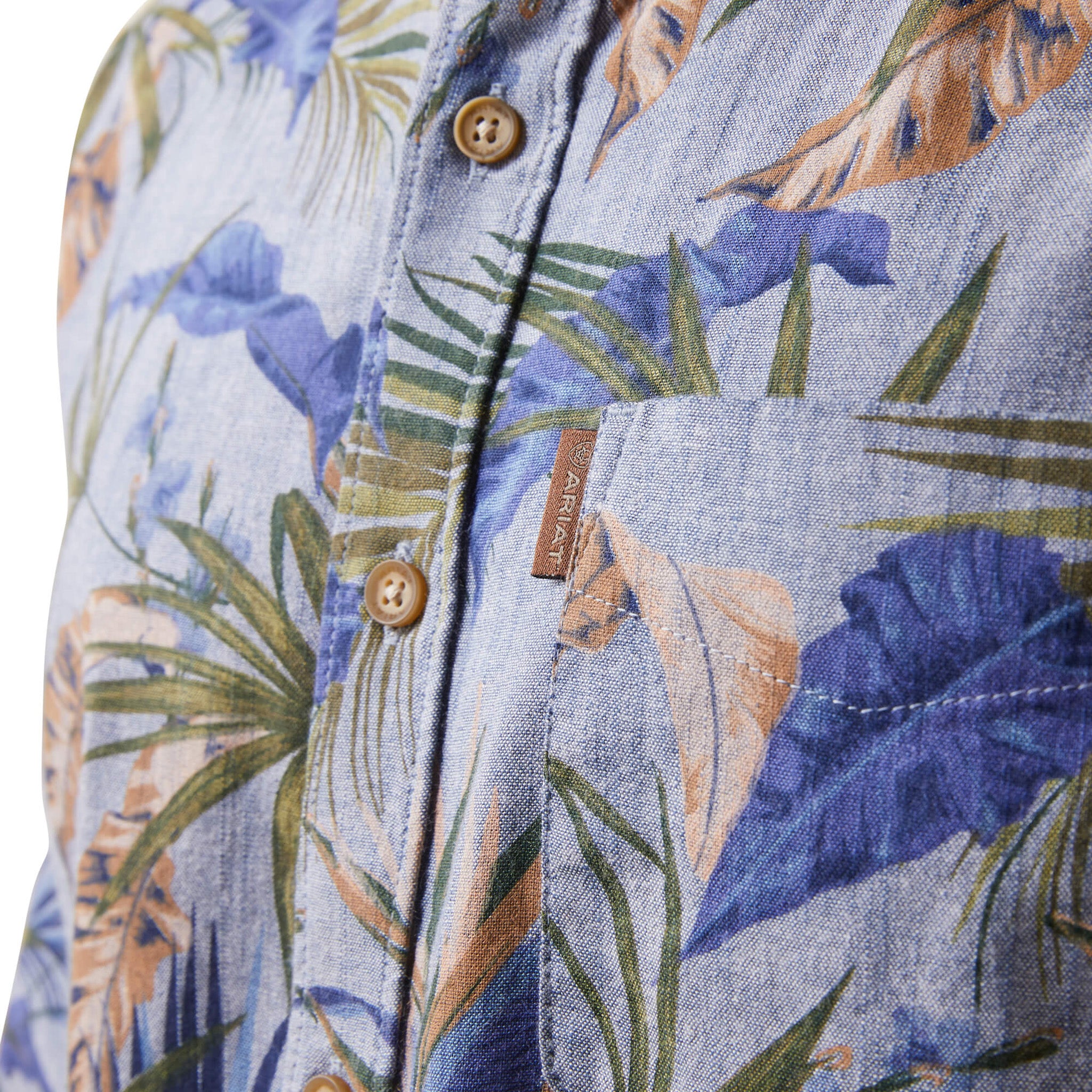 Ariat Men's Paradise Palm Short Sleeve Button-Down Shirt - Breathable & Stylish for Casual Wear, Outdoor Adventures & Summer Vacations