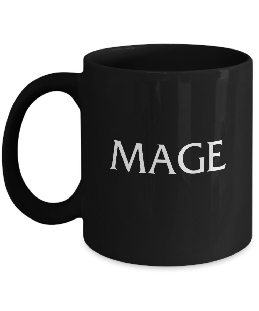 11oz Black Acrylic Mage Mug - World of Warcraft WoW Player Gift, Frost Fire Arcane Spell Weaver Coffee Cup for MMORPG Gamers | Perfect for Gaming Sessions, Office Use & Fantasy Themed Parties