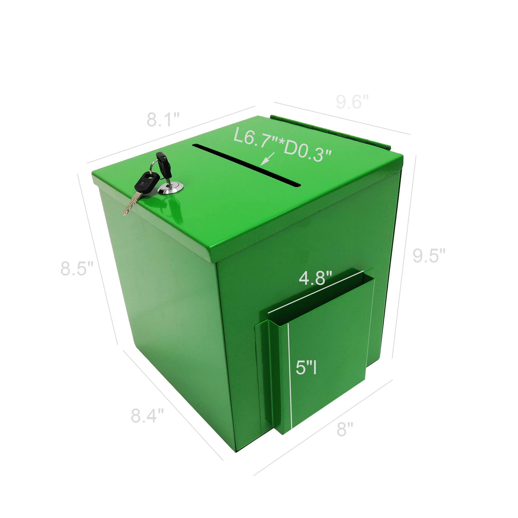 FixtureDisplays® Metal Donation Box - Secure Charity Collection Box for Church, Fundraising & Tithing - 8.6