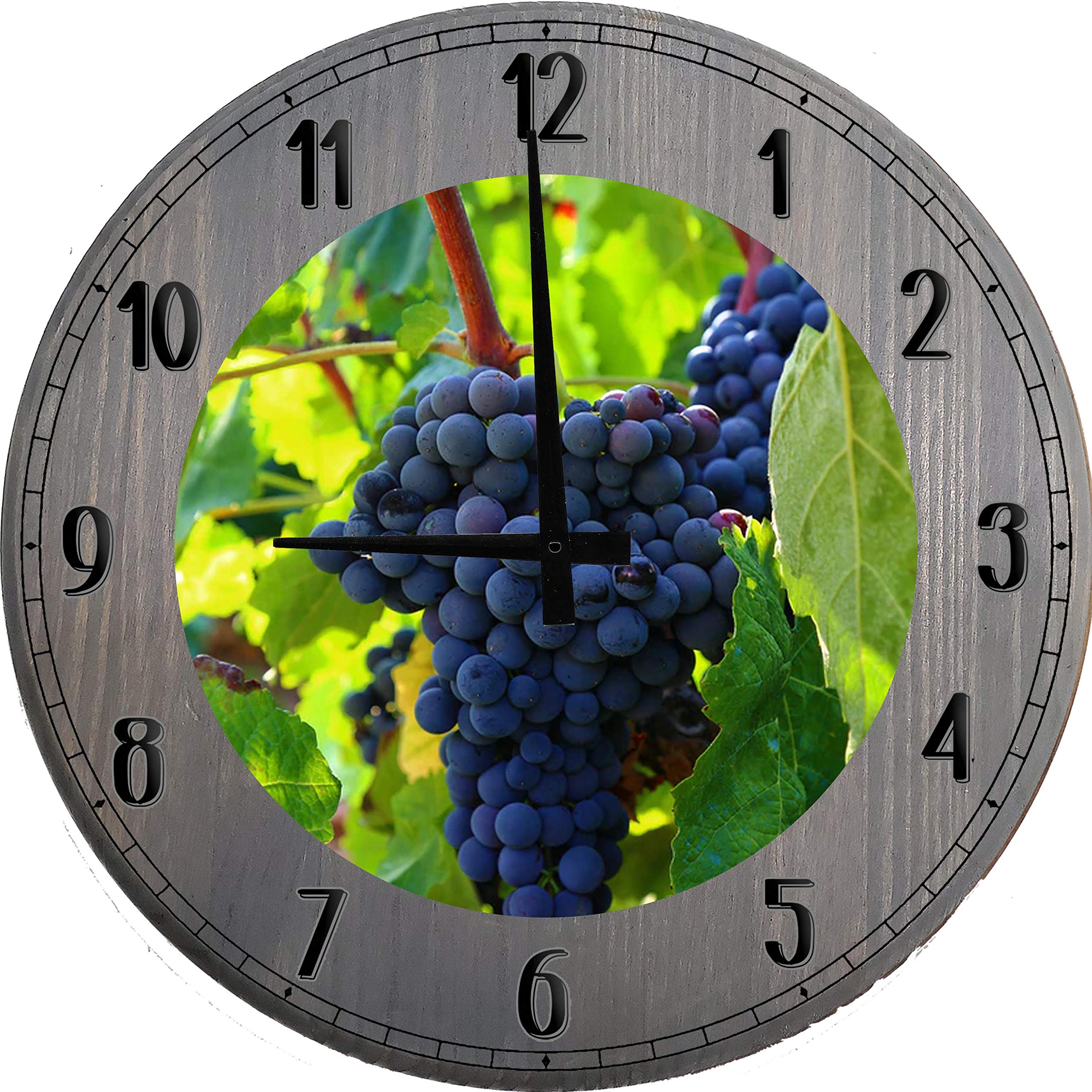 Purple Wood Wall Clock - 12 Inch Barnwood Decor for Kitchen & Living Room