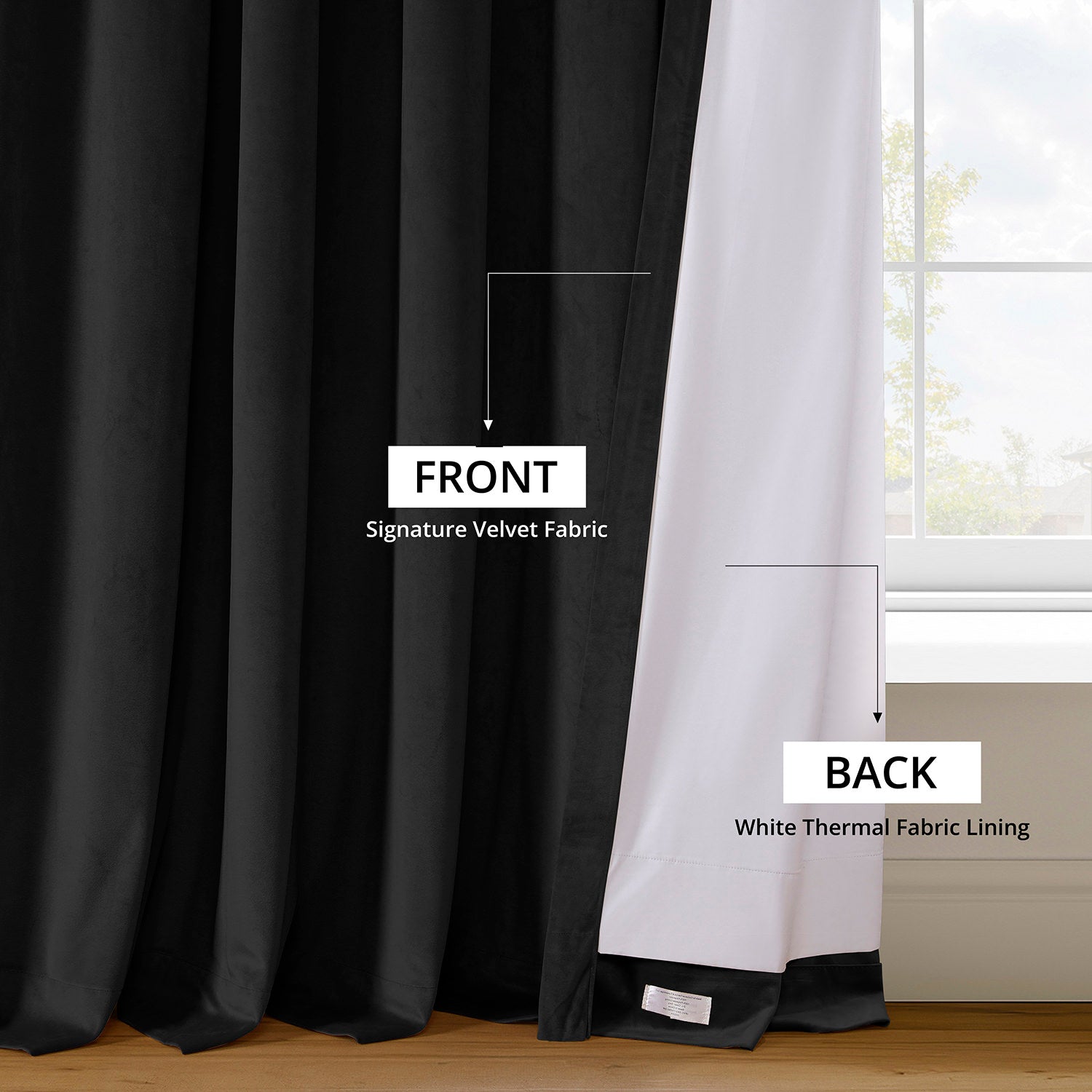 Premium Blackout Curtains with Grommet Top - Soft Velvet Fabric for Complete Darkness & Noise Reduction - Ideal for Bedroom, Living Room & Home Theater
