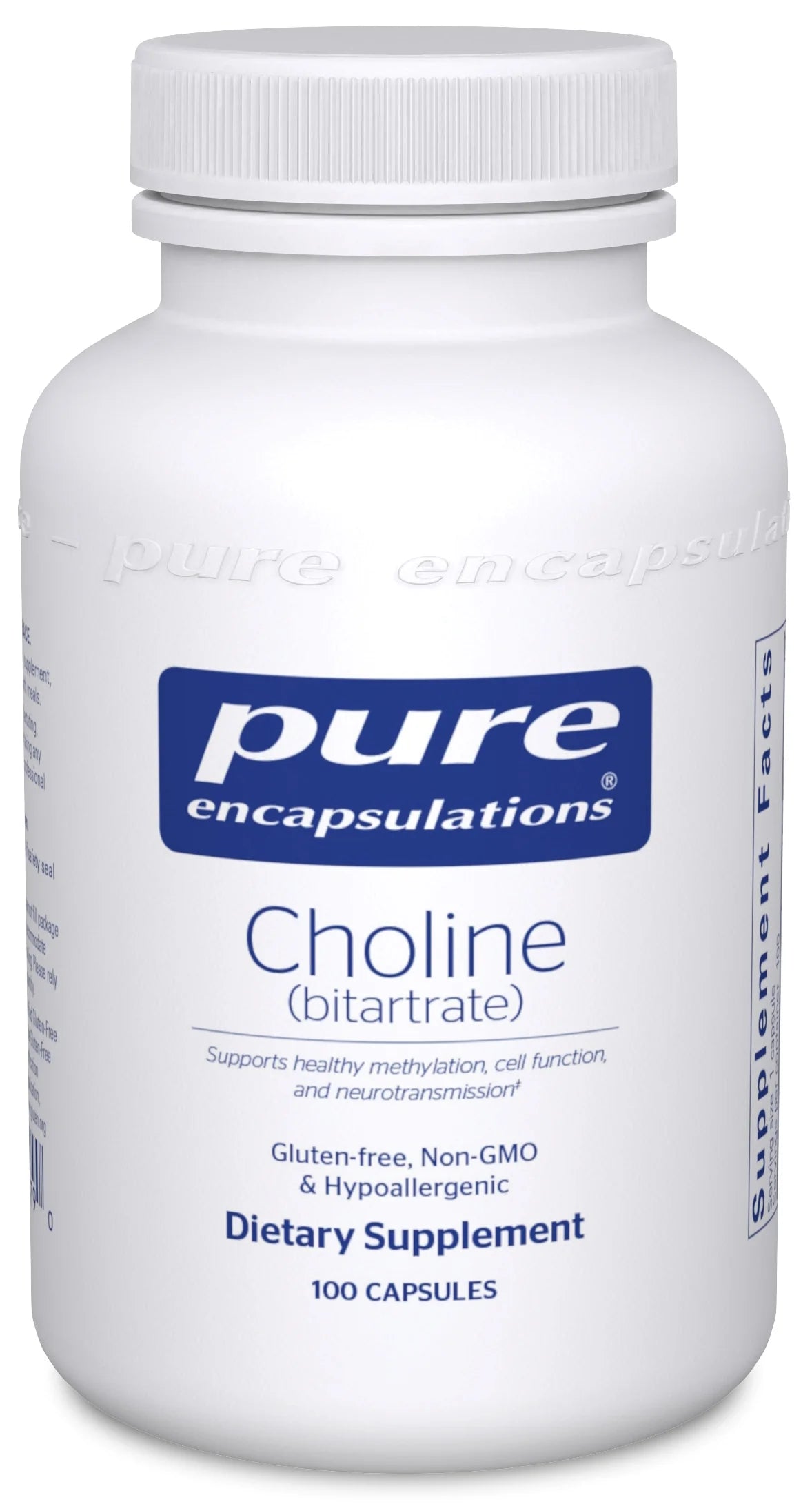 Choline Bitartrate Supplement - 500mg Pure Choline for Brain Health, Memory & Liver Support - Vegan, Non-GMO - Ideal for Focus, Cognitive Function & Athletic Performance