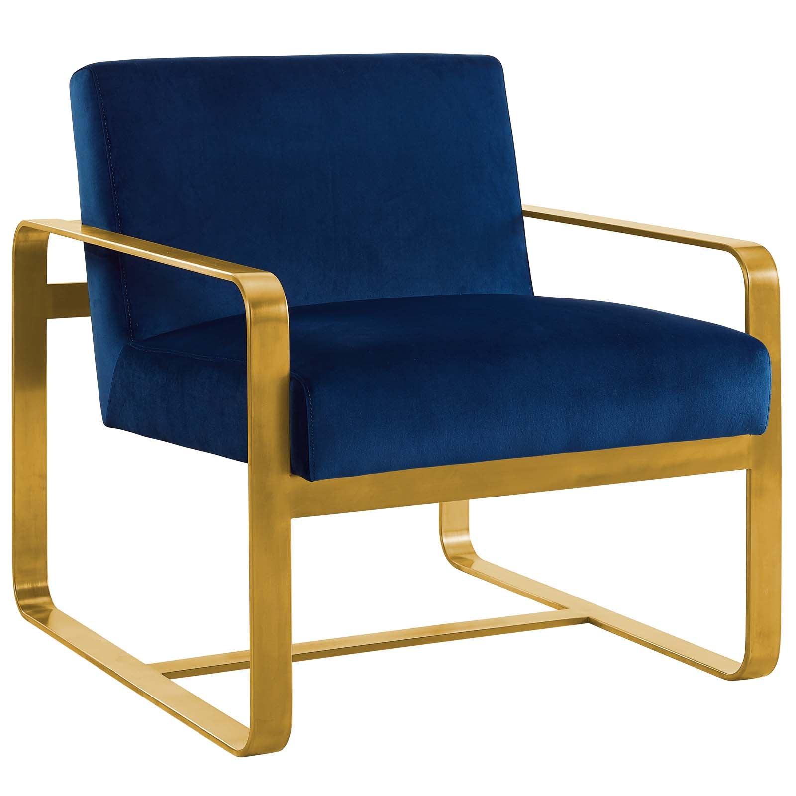 Luxury Velvet Armchair - Modern Accent Chair for Living Room, Bedroom & Office - Soft Upholstered Lounge Chair with Sturdy Metal Legs - Perfect for Relaxing, Reading & Decorating Your Home