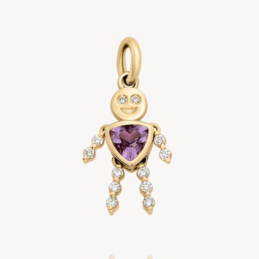 February Birthstone Amethyst Charm for Boys - Lulu & Lox Jewelry | Perfect Gift for Birthday, Valentine's Day & Special Occasions