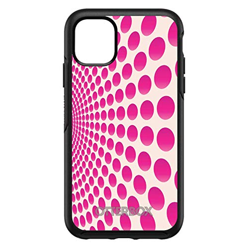 Hot Pink Polka Dots Swirl On Black Case