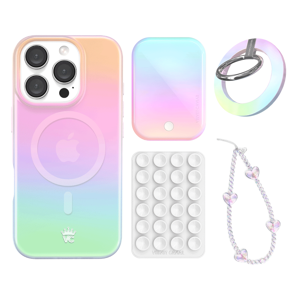 White Opal iPhone Case with Grip - Stylish Protective Cover for iPhone 13/14/15 Pro Max - Perfect for Everyday Use, Work & Travel