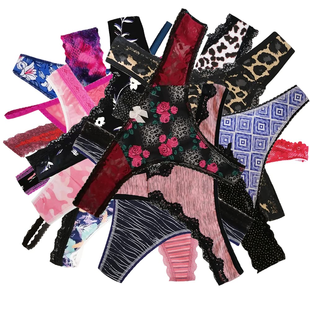 Sexy Women's Lace Underwear 10-Pack - T-Back, Tanga, Bikini & G-String Thongs - Comfortable & Breathable for Daily Wear, Date Night & Special Occasions