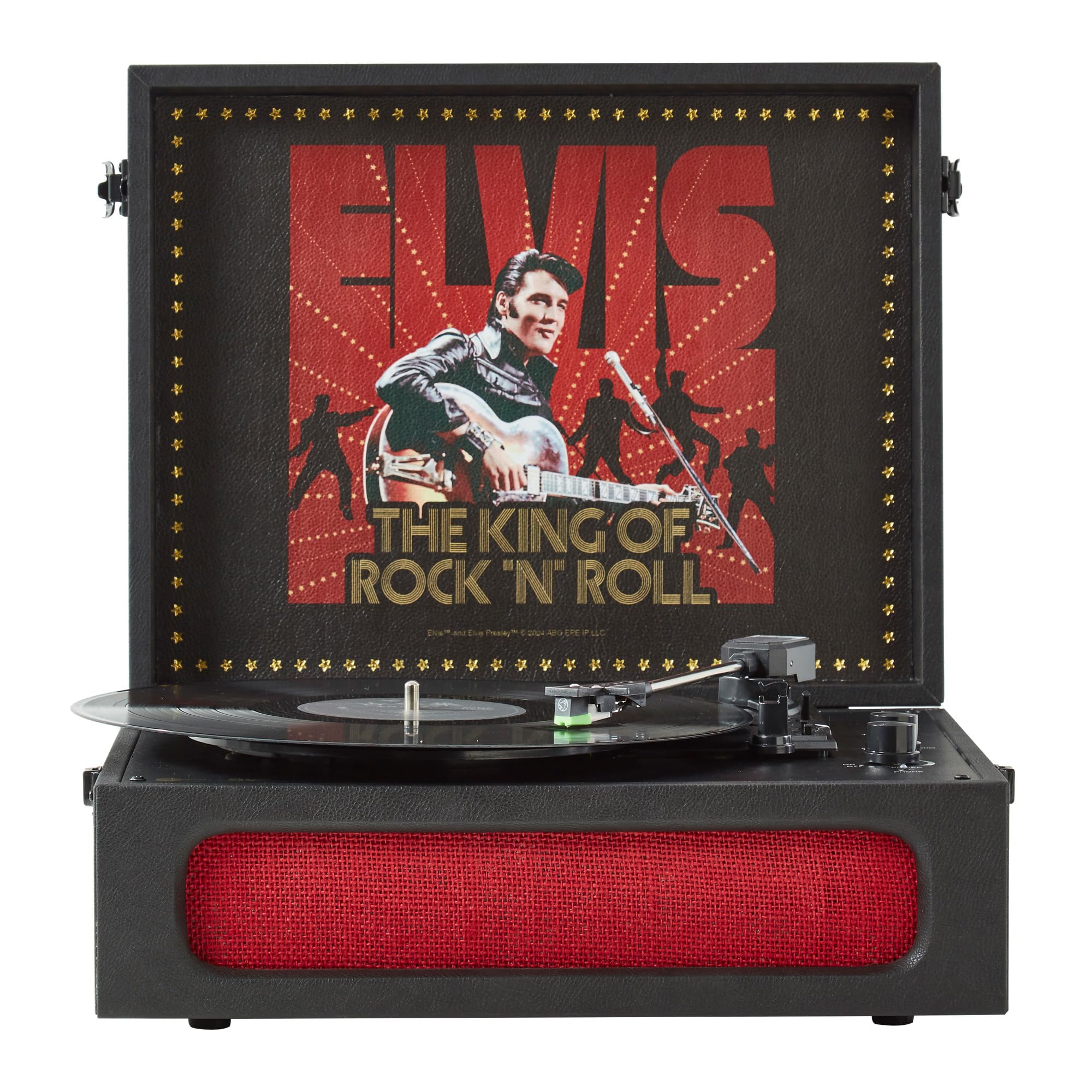 Arkrocket x Elvis Bluetooth Portable Record Player - 3-Speed Turntable with Bluetooth Input/Output, Built-in Speakers & Magnetic Cartridge | Auto Off Feature | Perfect for Home Entertainment, Vinyl Collectors & Elvis Presley '68 Special Edition Fans